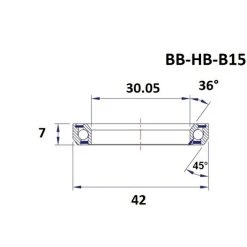 Black-bearing BLACK BEARING Roulement Jeu De Direction 1 1/8" 36/45° 30,05x42x7mm