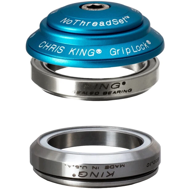 Chris-king Chris King DropSet 4 Jeu De Direction GripLock 1 1/8" IS42/28.6 | IS42/30 45x45°, Turquoise