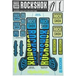 Rock-shox RockShox Troy Lee Designs Set Autocollant Pour Fourches Avec Plongeurs De Ø35mm, Bleu/jaune