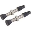 VAR Presta Valve Tubeless 35mm Laiton 2 Pièces, Argent/noir